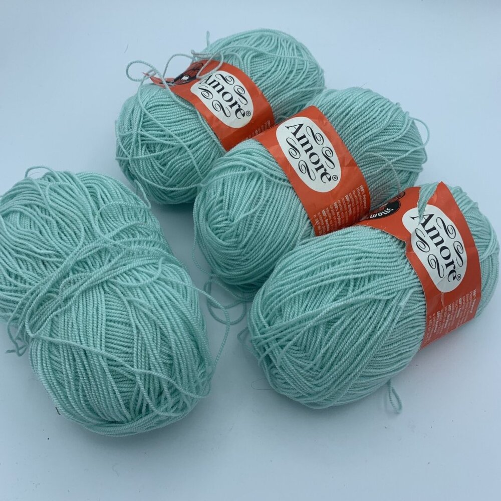 Stahl sche Wolle Amore 100% Acrylic Light Mint Green West Germany 50g 3 Skeins +
